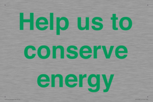 Help us to conserve energy 